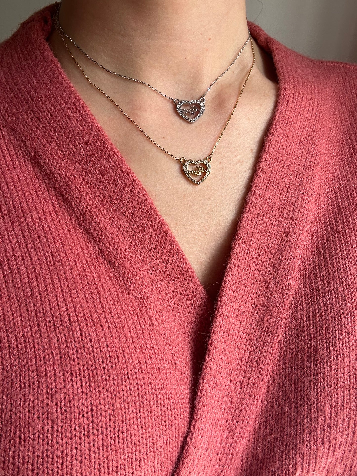 Collana Mini Heart Mom Oro