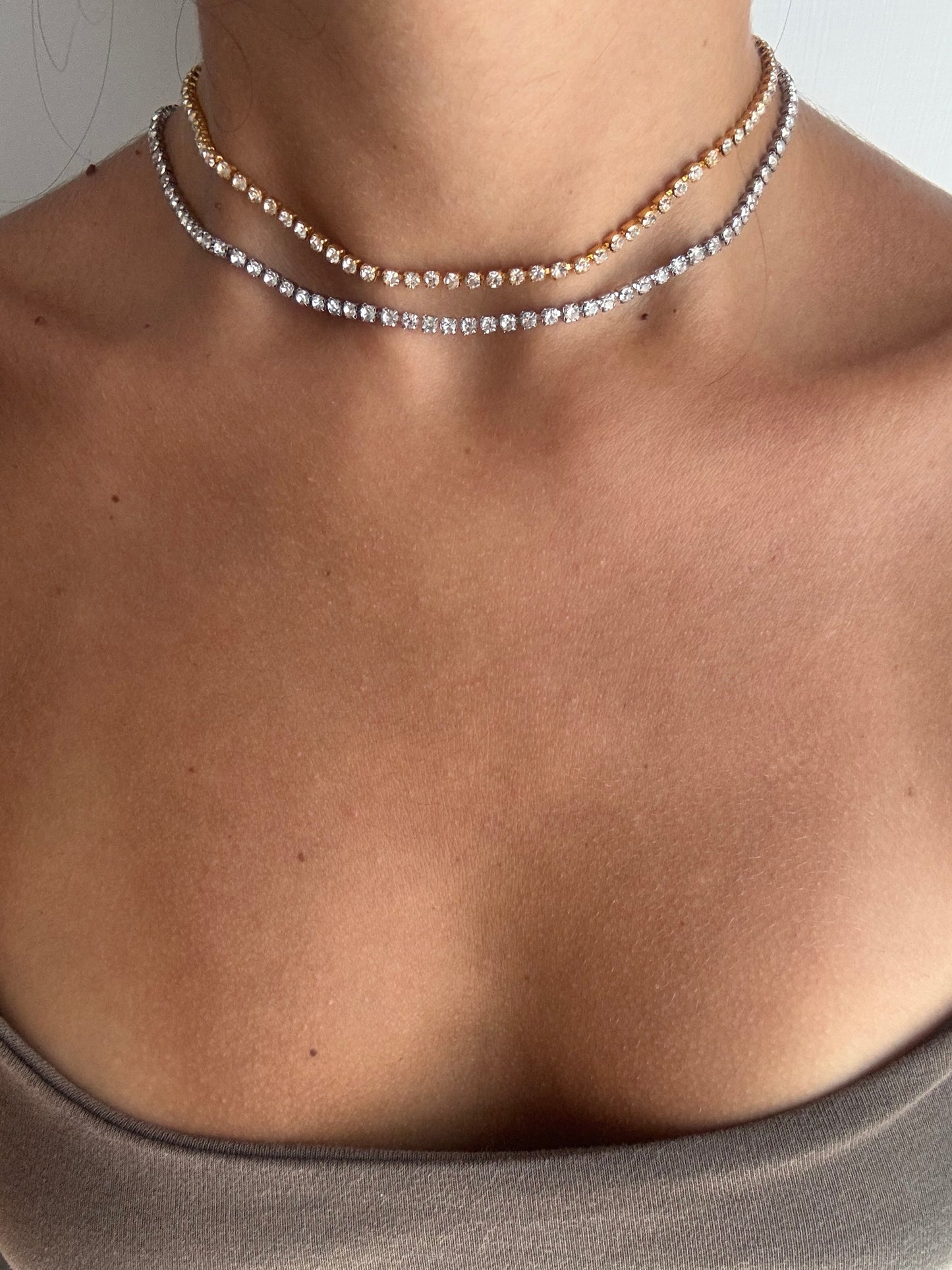 Collana Tennis Argento