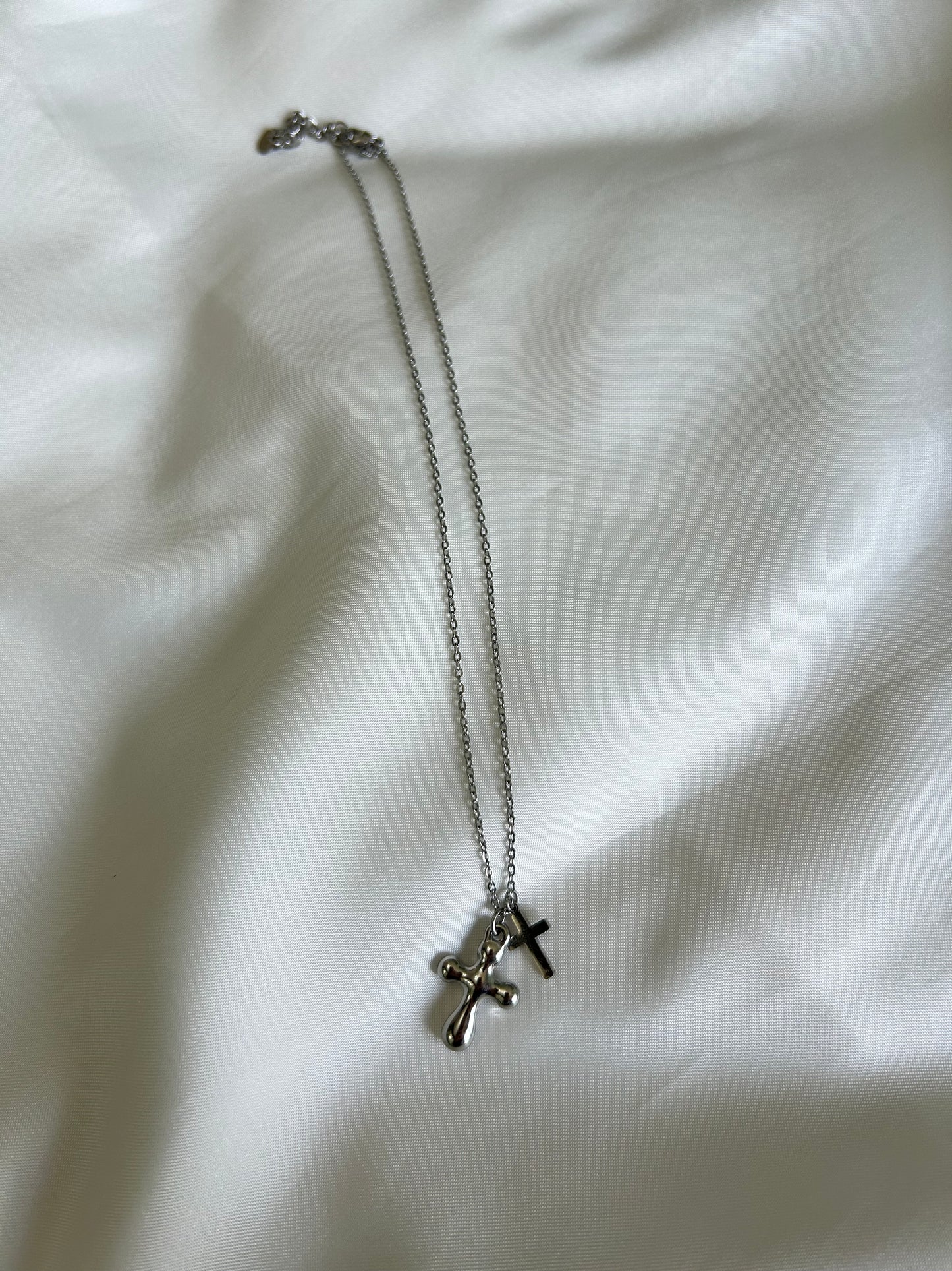 Collana Double Cross Argento