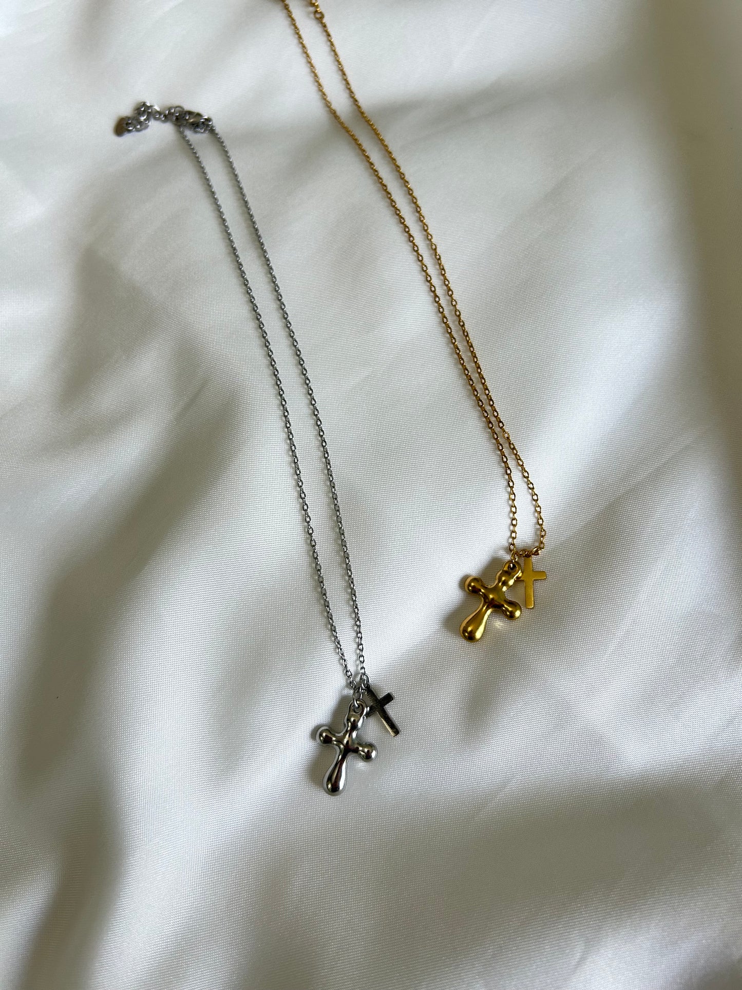 Collana Double Cross Argento