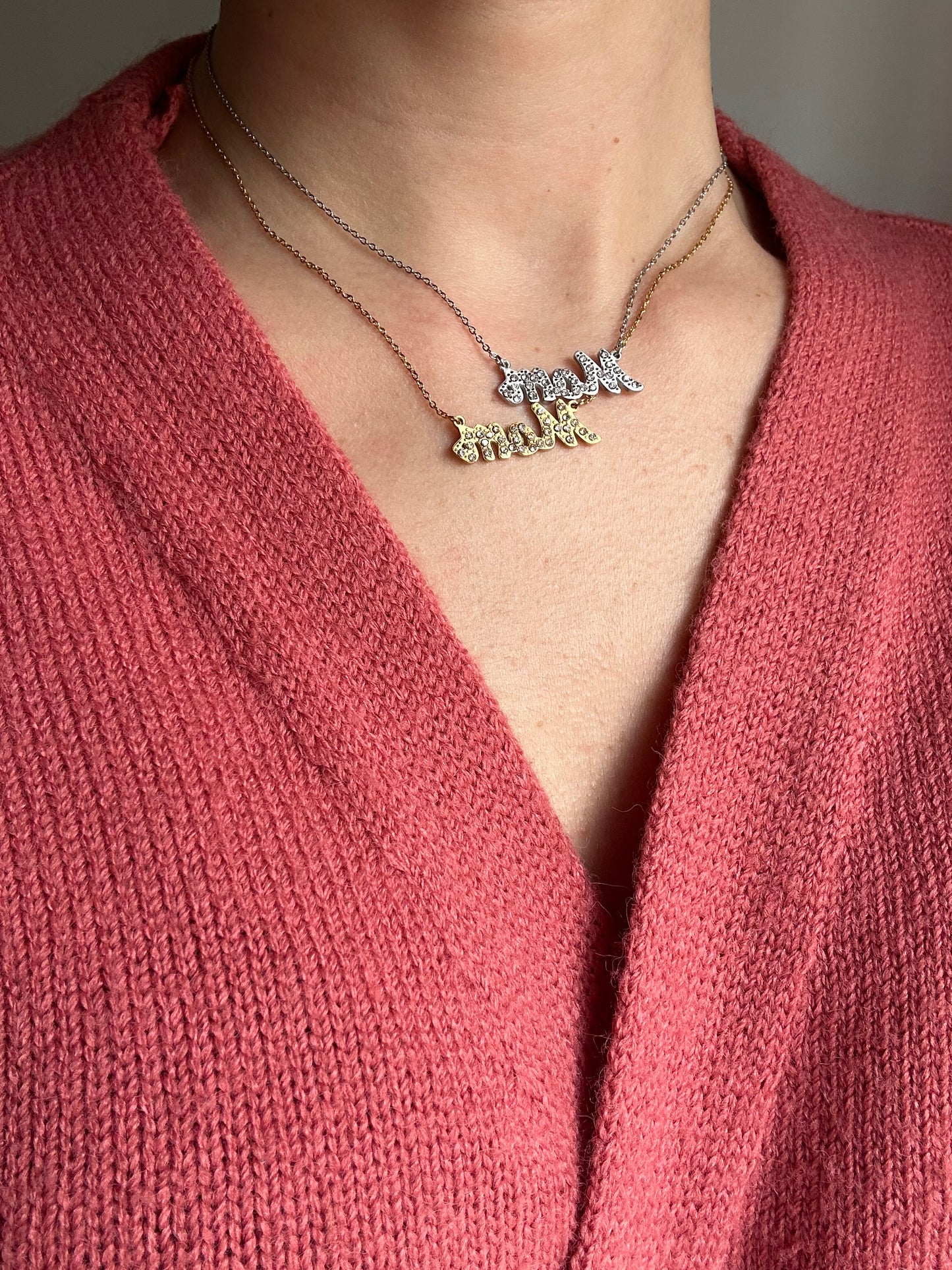 Collana MOM Scritta Oro
