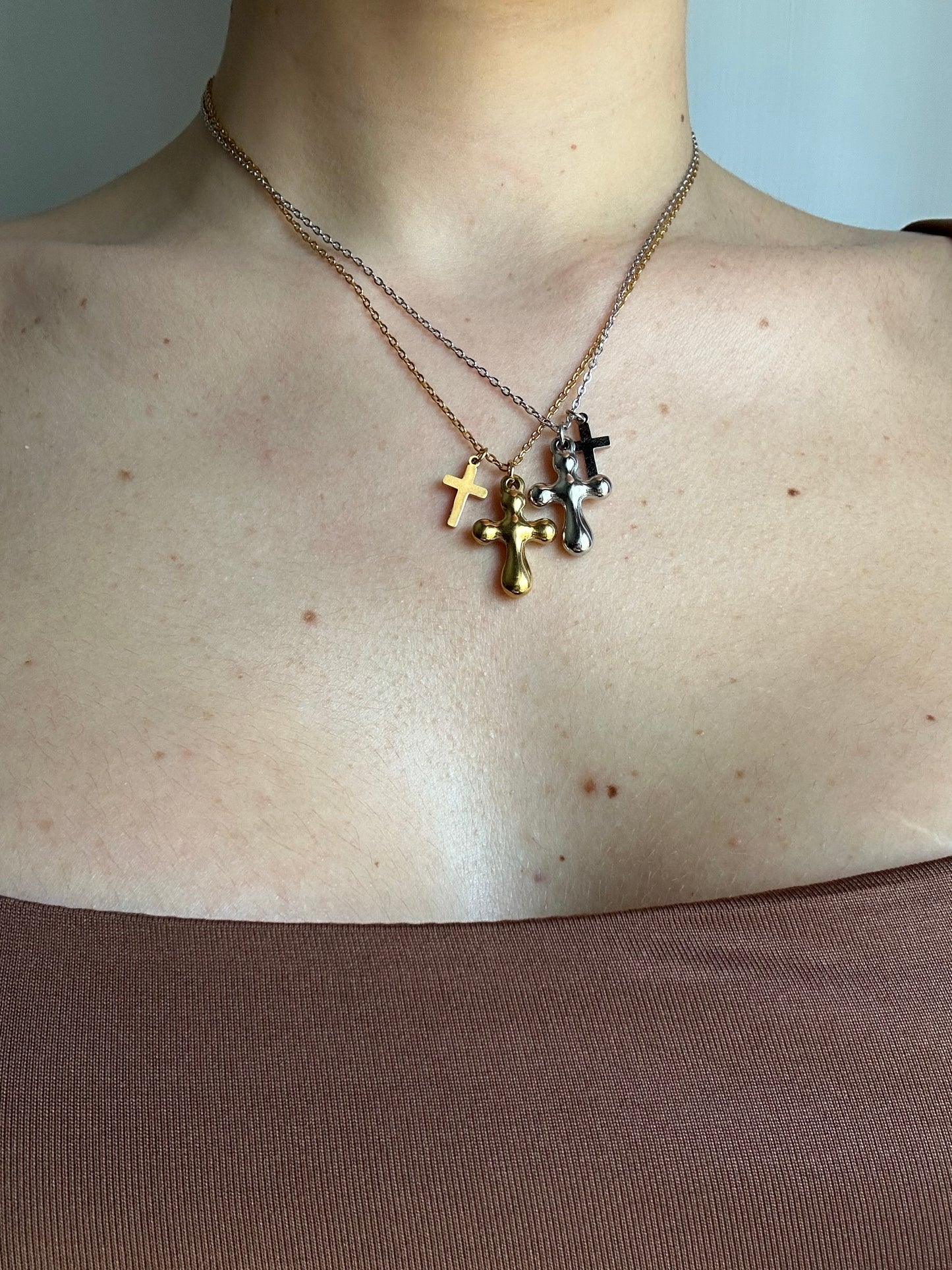 Collana Double Cross Argento