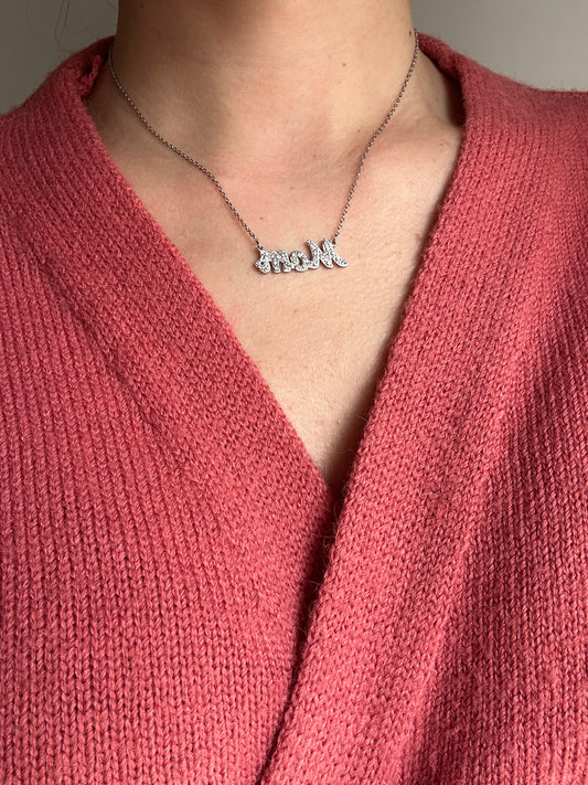 Collana MOM Scritta Argento