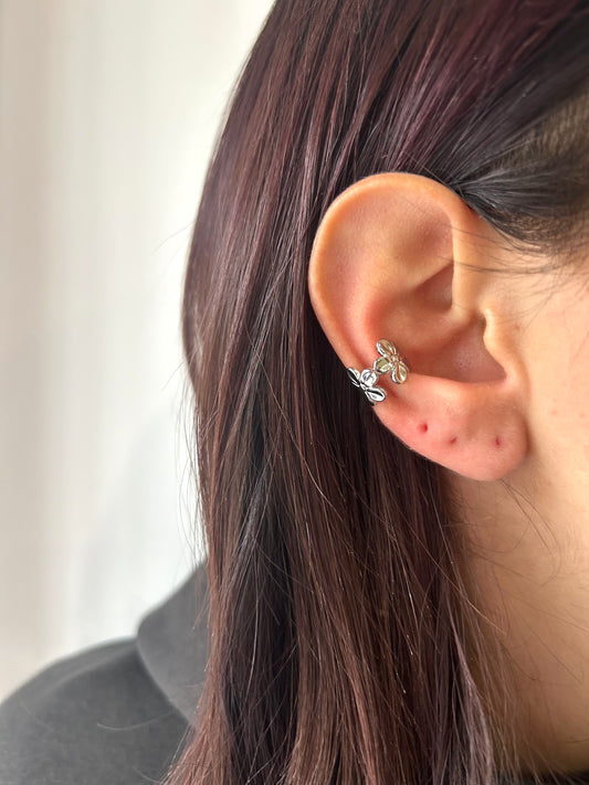 Earcuff Flower Argento