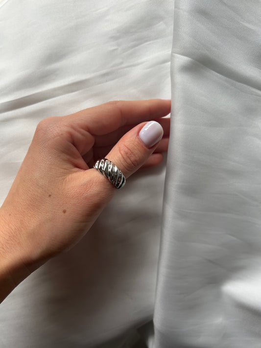 Anello da Pollice Ambra Argento