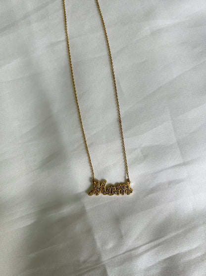 Collana MOM Scritta Oro