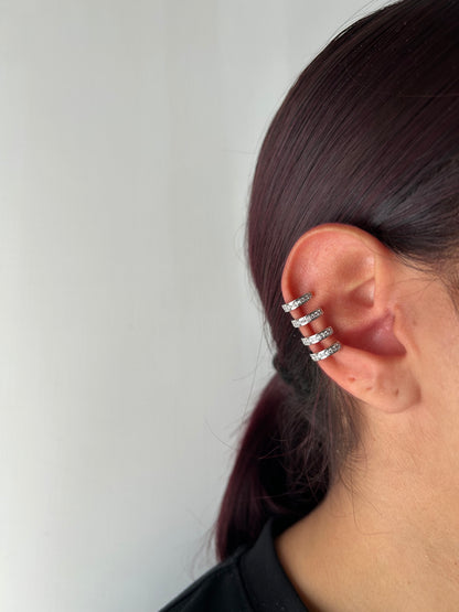 Earcuff Rubinia Argento