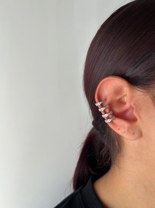 Earcuff Rubinia Argento