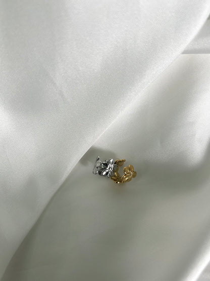 Earcuff Flower Argento
